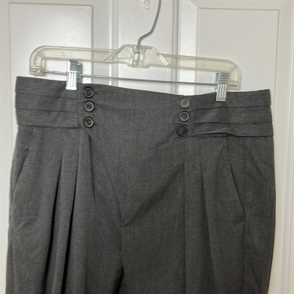 Zara Grey Button Dress Career Business Straight Leg Pants Size Large - Picture 6 of 11